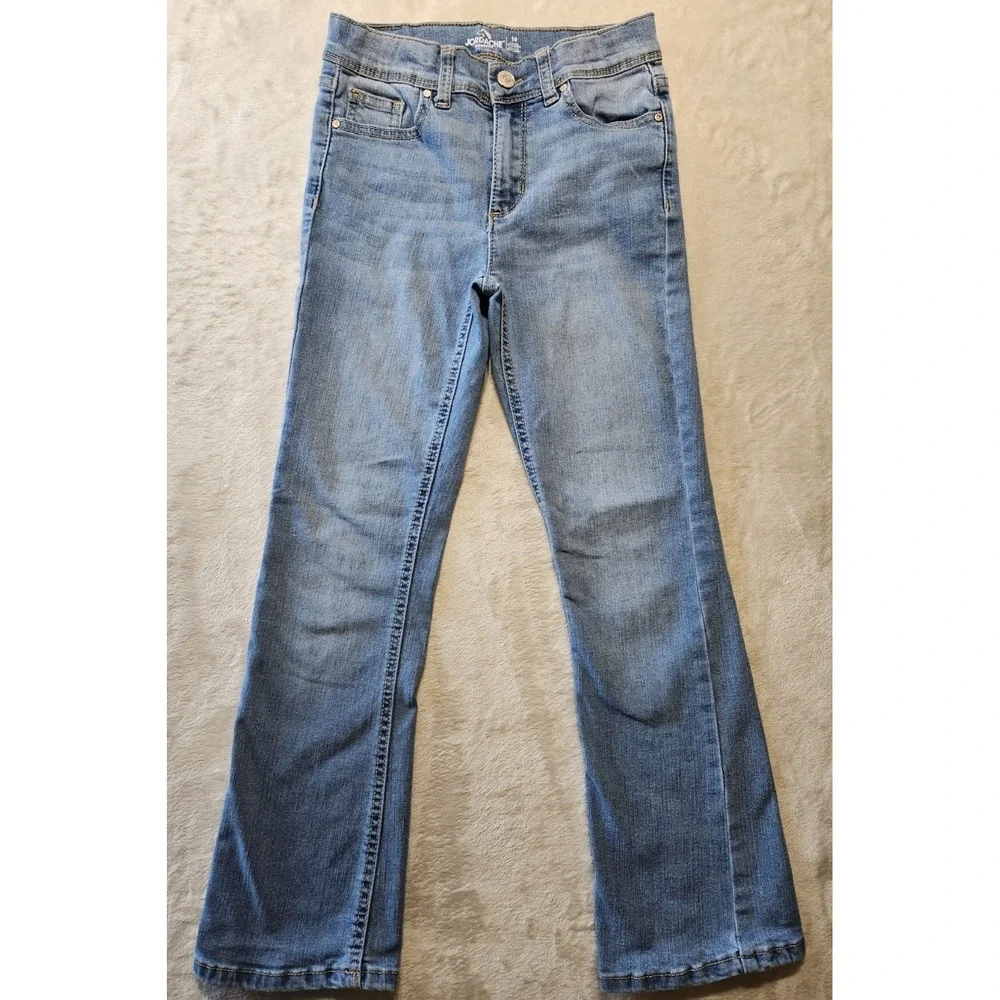 Jordache Girls Size 10 Bootcut Jeans Light Wash Stretch Denim‎ Adjustable Waist